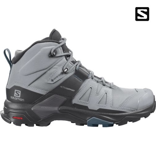 Light Grey / Black Salomon X Ultra 4 Mid GTX Women's Hiking Boots | IE YL1497